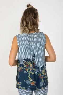 Штапельная блузка с оригинальным принтом Priz(фото4)