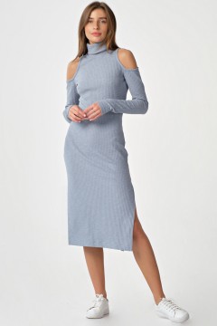 Серо-голубое женское платье Fly(фото2)