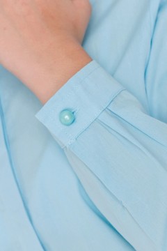 Красивая блузка для девочек LWJG 60183-43 Vulpes Голубой Familiy(фото4)
