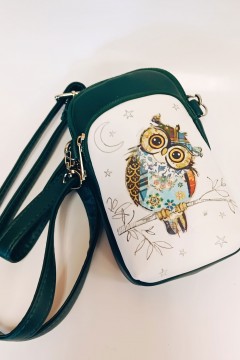 Модная женская сумка Colibri зеленый Совушка на ветке Chica rica(фото2)