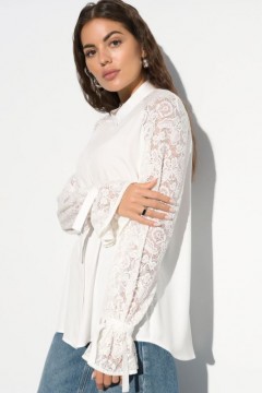Красивая блуза с рукавами из кружева 54 размера Charutti(фото3)