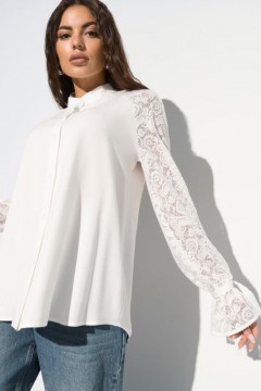 Красивая блуза с рукавами из кружева 54 размера Charutti(фото4)