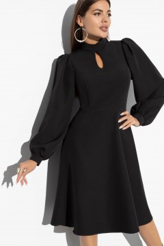 Чёрное платье с объёмными рукавами Charutti