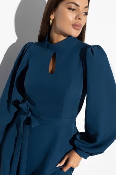 Синее платье с объёмными рукавами Charutti(фото3)
