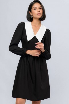 Чёрное платье со съёмным воротником 1001 dress