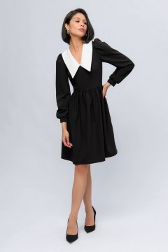 Чёрное платье со съёмным воротником 1001 dress(фото2)