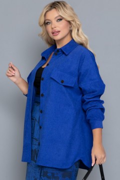 Синяя вельветовая рубашка Agata(фото3)