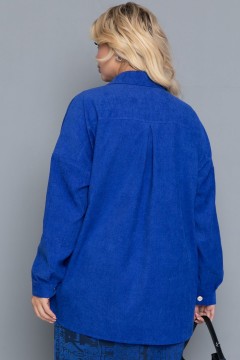 Синяя вельветовая рубашка Agata(фото4)