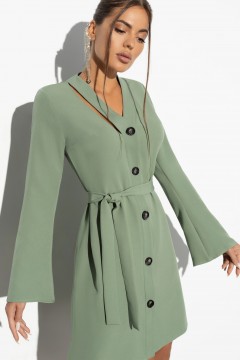 Зелёное платье с пуговицами 50 и 52 размера Charutti(фото3)