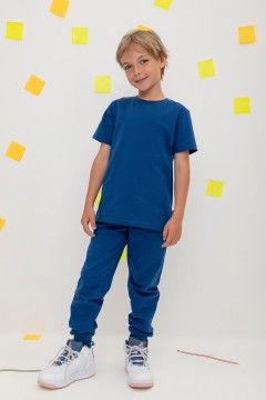 Синие брюки для мальчика К 400569/темный джинс брюки Crockid