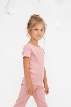 Розовая футболка для девочки К 302211-1/бледно-лиловый фуфайка Crockid(фото2)