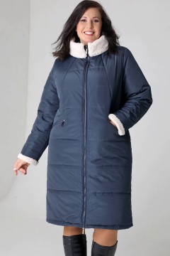 Тёмно-синее женское пальто 23421 Dizzyway