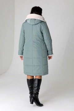 Зелёное женское пальто 23421 Dizzyway(фото3)
