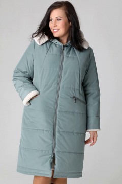 Зелёное женское пальто 23421 Dizzyway