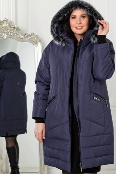 Тёмно-синее женское пальто 23406 Dizzyway