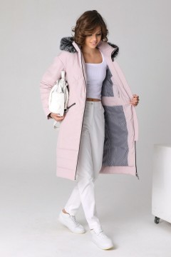 Розовое женское пальто 23406 Dizzyway(фото2)