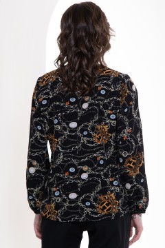 Чёрная блузка с принтом Diolche(фото3)