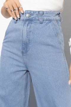 Стильные джинсы палаццо в тёплом голубом оттенке с отворотами Charutti(фото3)