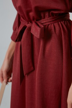 Бордовое трикотажное платье с карманами Любава №5 Valentina(фото3)