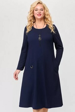 Синее трикотажное платье с карманами А3948-С 56 размера Algranda