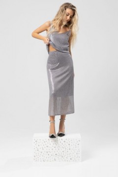 Серебристая юбка с пайетками Charutti(фото2)