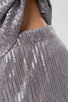 Серебристая юбка с пайетками Charutti(фото3)