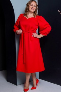 Красное платье с поясом Jetty-plus