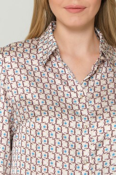 Блуза из атласа с принтом Priz(фото3)