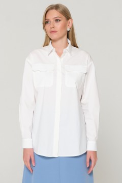 Блузка белая с карманами Priz(фото3)