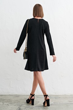 Чёрное трикотажное короткое платье с карманами Mari-line(фото3)