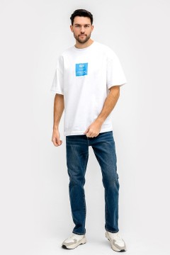 Белая мужская футболка с печатным принтом 22/3068П-0 Mark Formelle men(фото2)