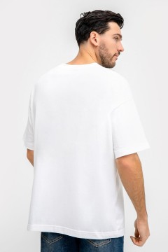Белая мужская футболка с печатным принтом 22/3068П-0 Mark Formelle men(фото3)