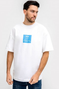 Белая мужская футболка с печатным принтом 22/3068П-0 Mark Formelle men