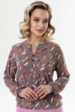 Бежево-розовая блузка из трикотажа с принтом Rise