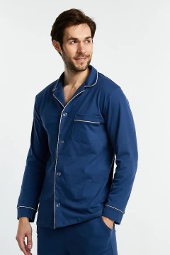 Синяя трикотажная мужская пижама 7918 Lika Dress man(фото2)