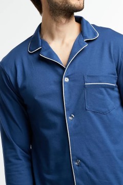 Синяя трикотажная мужская пижама 7918 Lika Dress man(фото3)