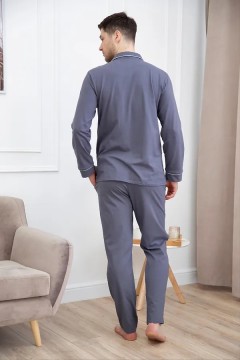 Серая трикотажная мужская пижама 7919 Lika Dress man(фото4)