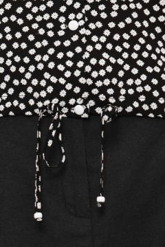 Укороченная чёрная блузка с принтом Priz(фото4)