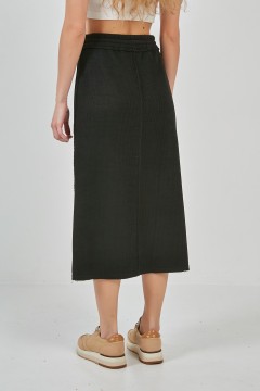 Длинная чёрная вельветовая юбка Priz(фото6)