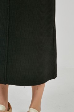 Длинная чёрная вельветовая юбка Priz(фото5)