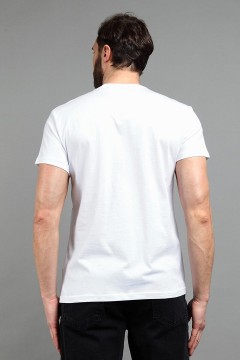 Белая мужская футболка с принтом 143046 F5 men(фото3)
