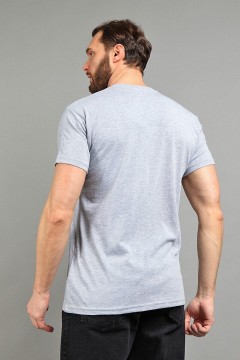 Серая мужская футболка с принтом 143062 F5 men(фото3)