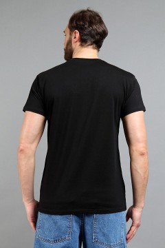 Чёрная мужская футболка с принтом 143055 F5 men(фото3)