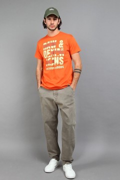 Мужская футболка с принтом в терракотовом цвете 143088 F5 men(фото2)