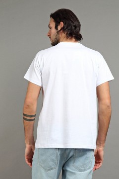 Белая трикотажная футболка с принтом 143098 F5 men(фото3)