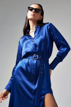 Синее платье с фигурным вырезом Priz(фото5)