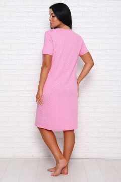 Розовая ночная сорочка в горошек 9925 Lika Dress(фото4)
