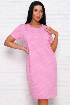 Розовая ночная сорочка в горошек 9925 Lika Dress