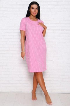 Розовая ночная сорочка в горошек 9925 Lika Dress(фото2)