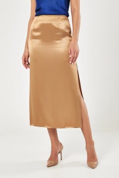Длинная юбка цвета охра Priz(фото2)